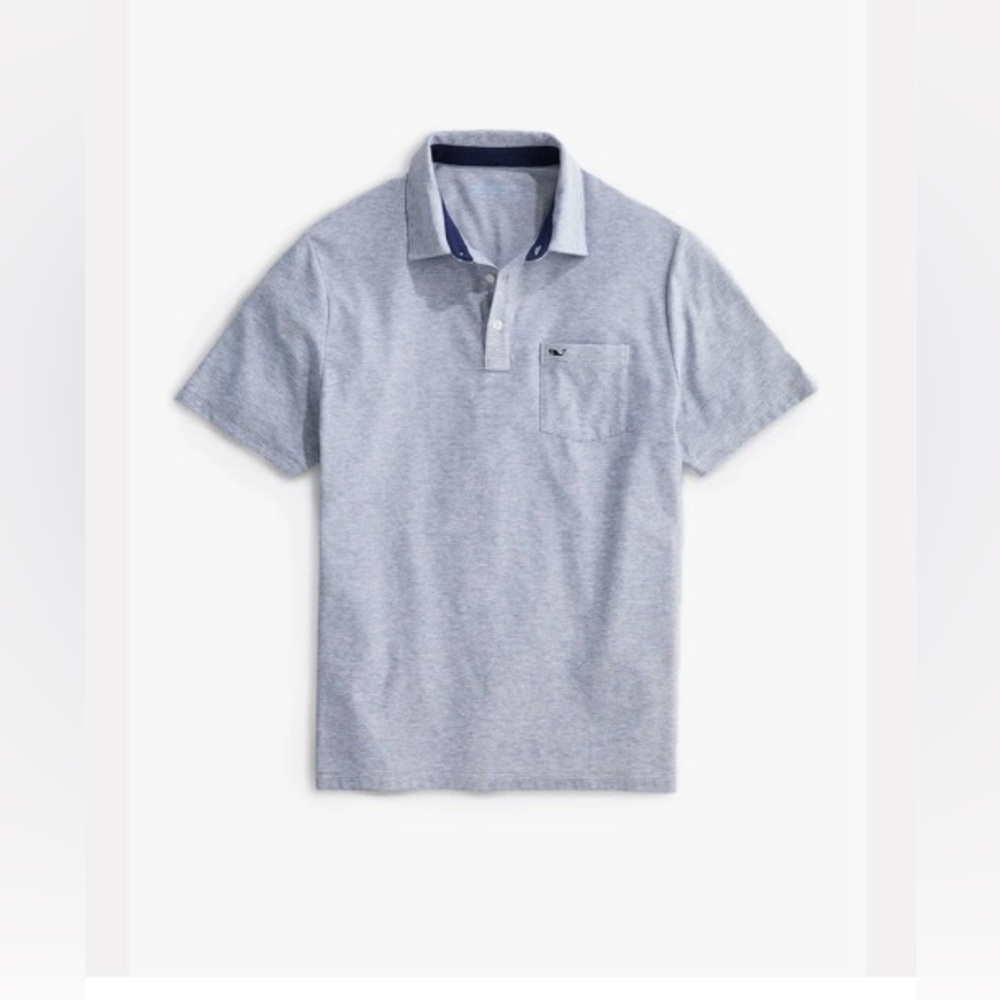 NWT! Vineyard Vines Men’s Edgartown Seawall Solid Polo, in Deep Bay, XL - Picture 2 of 7
